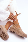 Suede Moccasins with Decoration Beige Esperta