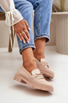 Women's Moccasins With Decoration Eco Leather Beige Tialorae