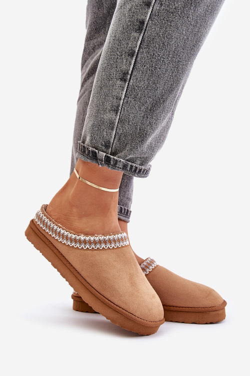 Kapcie Damskie Z Haftem Camel Inblu FX000021