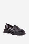 Ladies Patent Moccasins Black Elearionna