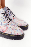 Women's Leather Brogues Oxfords Maciejka 04087-38 White With Flowers 