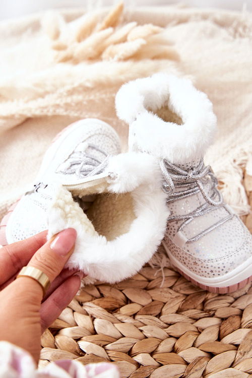 Fleece-lined Snow Boots White Stars