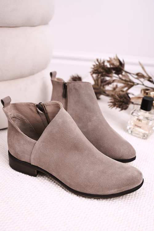Women's Boots With A Cut Suede Cappuccino Clarence