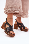 Leather Heeled Sandals Zazoo 1081 Black