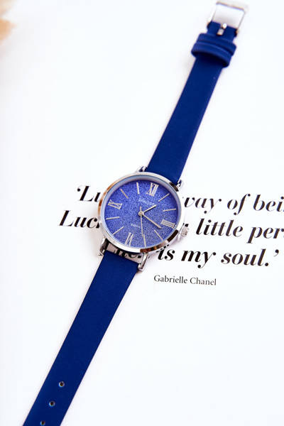 Watch On A Leather Strap Nickel Free ERNEST Dark Blue