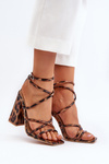 Stylish High Heel Sandals Brown Josette