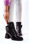 Leather Booties With Neckband Black Cannie
