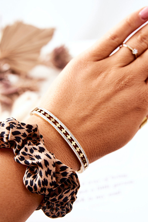 Steel Bracelet with Zircons Gold Allia