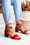 Lu Boo Red Panther Sandals On A Pole Dora