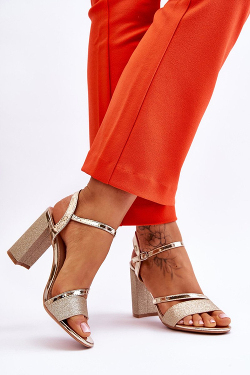 Glossy High Heel Sandals gold Alicia