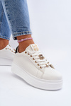 Women's platform sneakers with white embellishments Herbisa
