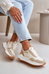 Women's Platform Sneakers Made Of Eco Leather Beige Issatta