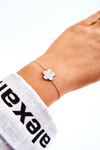 Bracelet On A Thin Chain With A Large Flower Silver