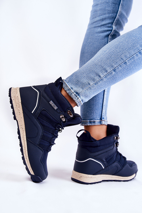 Buty Trekkingowe Damskie Wysokie Granatowe Big Star KK274611