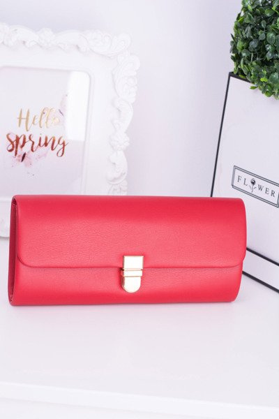 Women's Red Clutch Bag Gold Chain
