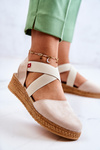 Espadryle Damskie Zamszowe Beżowe Big Star JJ276038
