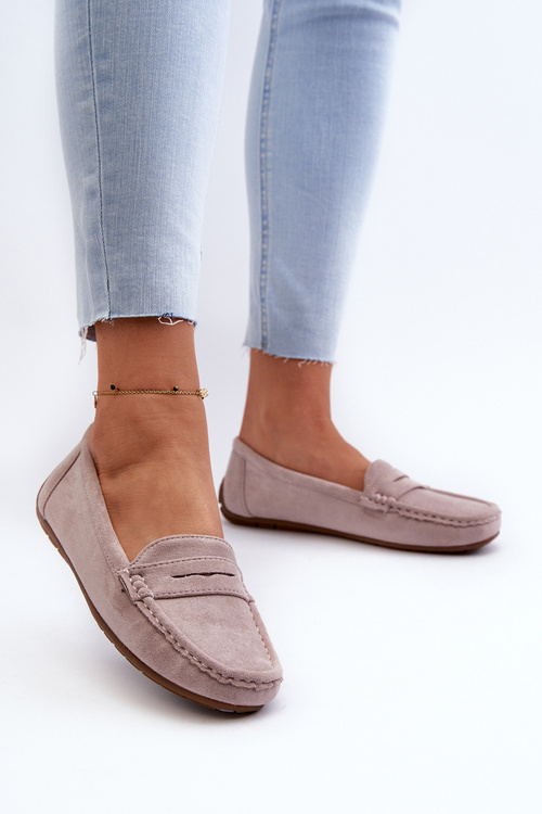 Women's Suede Moccasins Purple Lenvie