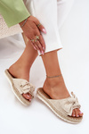 Women's Platform Sandals With Braiding And Bow Beige Alpireda