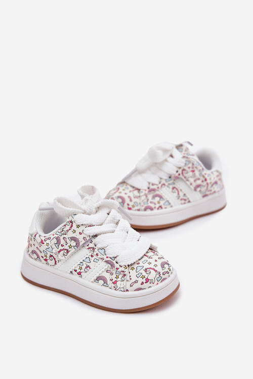 Girls Sports Shoes With Unicorn Motif White Ilana