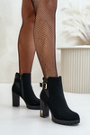 Women's Boots With Golden Buckle On Heels Insulated Black Erilanes