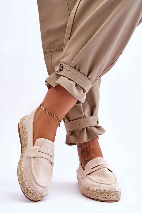 Women's Suede Espadrilles Light beige Keyla