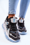 Women's Sport Shoes On A Massive Platform Big Star KK274386 Black-Grey