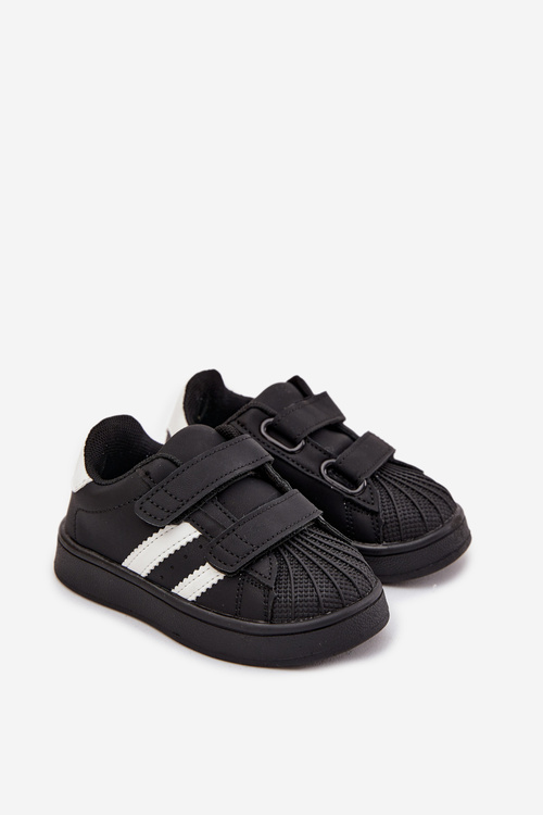 Sneakersy Dziecięce Buty Sportowe Eko Skórzane Czarne Renel