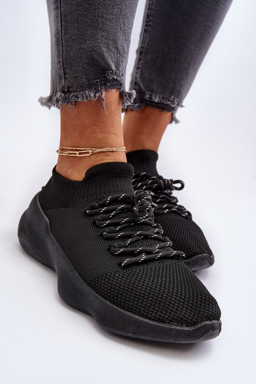 Buty Sportowe Damskie Wsuwane Juhitha Czarne G-23