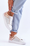 Classic Sports Shoes With Openwork Pattern White-Rose-Gold Happier