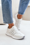 Buty Sportowe Sneakersy Platforma Biało-Szare Thari