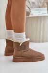 Leather Suede Snow Boots With Fur Vinceza 97951 Beige