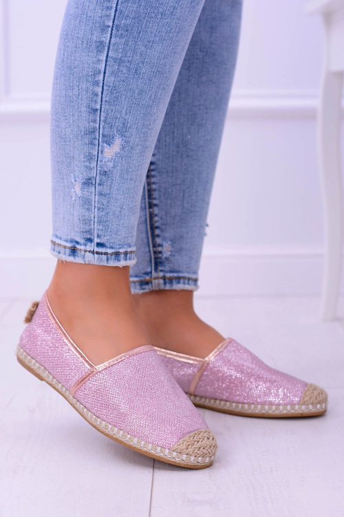 Lu Boo Pink Glitter Espadrilles