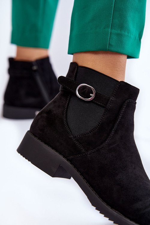 Women's Warm Boots Suede Jodhpur Black Janette