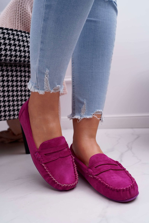 Women's Fuchsia Suede Moccasins Bolero