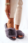 Rubber Moulded Slippers With Eco Fur Grey Emmie