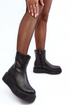 Women's Leather Boots On The Platform Black Jenefer