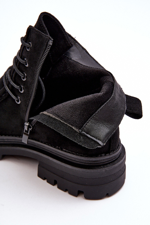 Women's Trapper Boots With Zip Black Apolosi