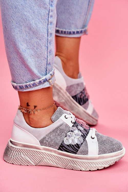 Women’s Sport Shoes Sneakers Leather Maciejka 04448-03