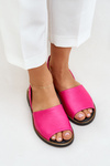 Leather Slip-On Sandals Fuchsia Zazoo 40327