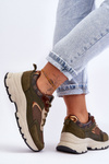 Platform Sneakers With Laces Green Escape