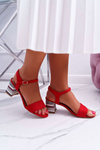 Women's Stiletto Sandals Colored Heel Red Niente