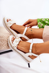 Women's Braided Wedge Sandals White Chaves