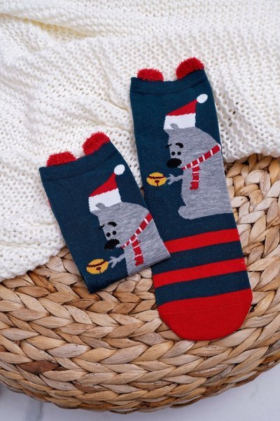 Ladies' Christmas Socks With Ears And A Bear