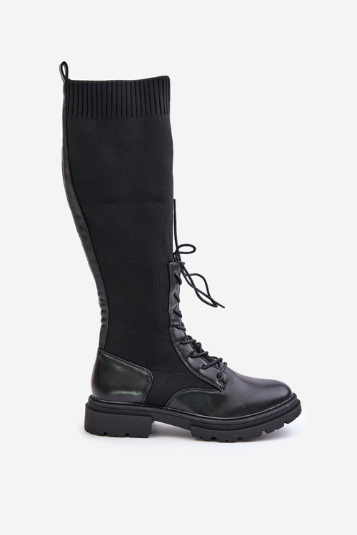 Slip-On Boots With Sock Shaft Black Iranel