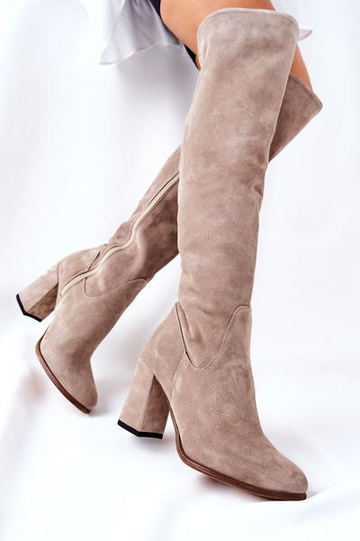 Suede High Boots Cappuccino Shernan