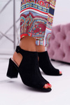 Women's Stiletto Sandals with Peep Toe Black Esta
