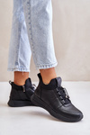Damskie Buty Sportowe Skóra Naturalna Zamek Czarne Artiker 55C0035
