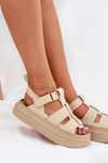 Beige Platform Sandals Women Nitavelia