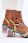 Women's Elegant Sandals with Stiletto Heel Purple D&A MR38-549