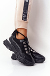 Women's Sneakers On A Chunky Sole Black Good Mood